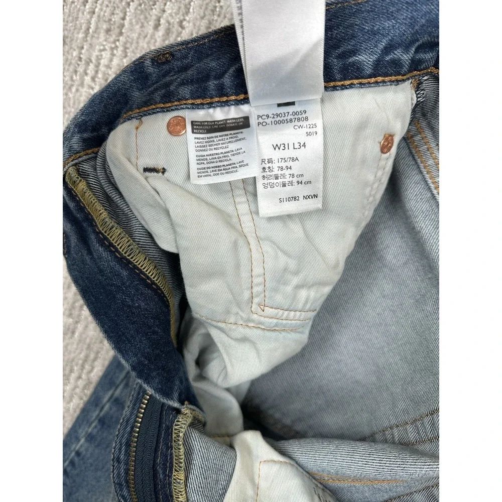 Levis Premium 568 Loose Straight Jeans 30x34 fits 32x33 New Mens Blue Cotton NWT